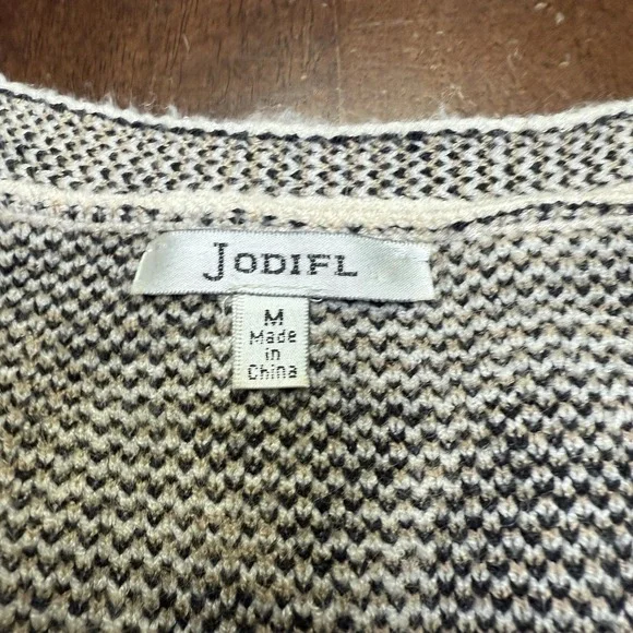 Jodifl Open Front Leopard Long Cardigan Sweater Women's Medium Soft Fall Pockets - Picture 3 of 7